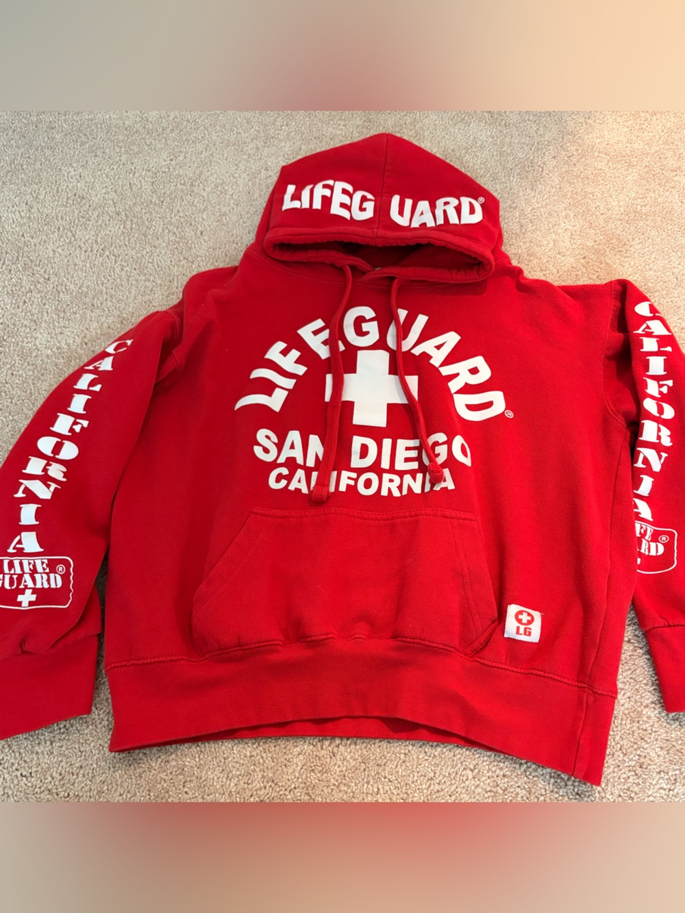 Lifeguard San Diego California Red Hoodie